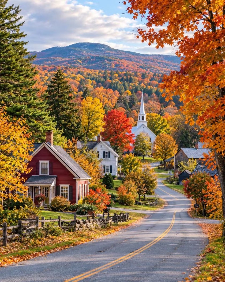 PrettyCitiesX's tweet photo. Fall in Vermont 🍂 https://t.co/ioYKqlSZPm