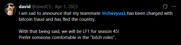 StxCS2's tweet photo. @chevyus1 @FlyQuestRED Tyler!! i thought you were dead!!! https://t.co/0FUoIM5rIg
