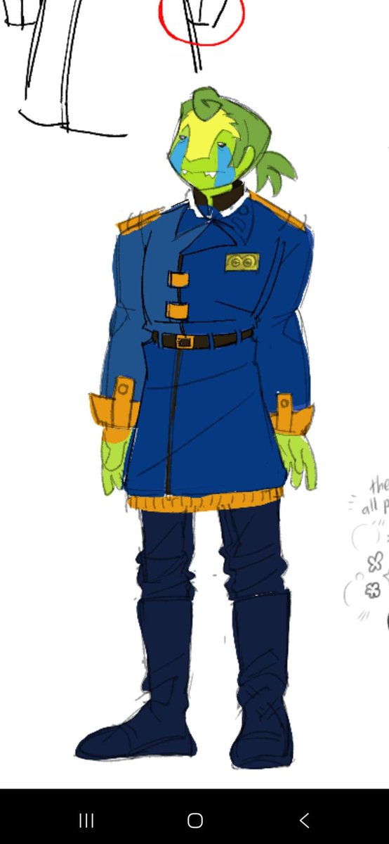 ChiaseedBomb's tweet photo. HIII ANON!! omg so glad you asked 👀 its an wip design but the colors are mainly solid!!! 

He actually doesnt like the color blue that much, but its uniform so he has to wear it. He used to care, but not much anymore. https://t.co/wx4HMRSOHg