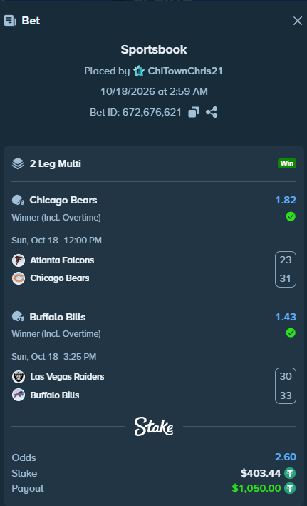 ChiTown_Chris14's tweet photo. W NFL DAY!!!! Tipping out a few users... Make sure to Like, Repost and comment your stake name or usdt https://t.co/uNaPl67ht1