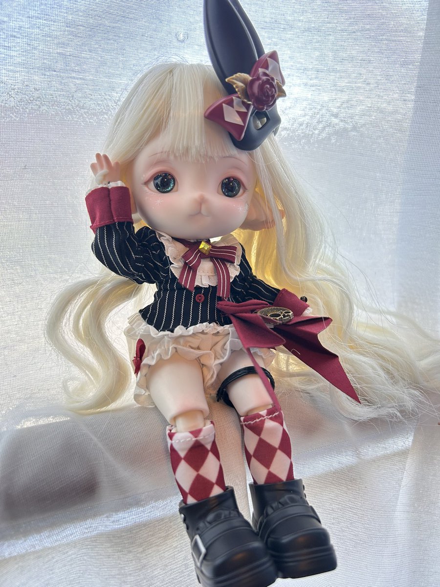 uniunico9191's tweet photo. おはようござ��ます☀️💕

今日はちょっぴりボニバニ6のお洋服でサーカス？🎪なうぶちゃん❤️🖤

🐰『みんなにおはようのご挨拶ですっ🎀✨』

月曜日、今週も頑張りましょう〜☺️

#おはドル #MiMiA #ドール写真
#ドールオーナーさんと繋がりたい https://t.co/2VzSRewtvb