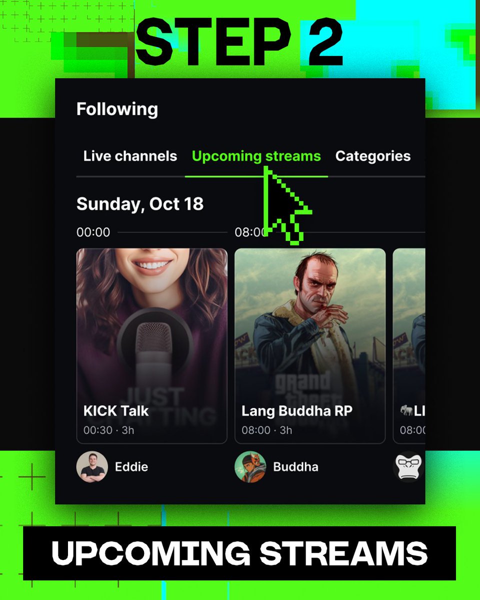 kick's tweet photo. never miss an upcoming stream https://t.co/cZXhve99gg