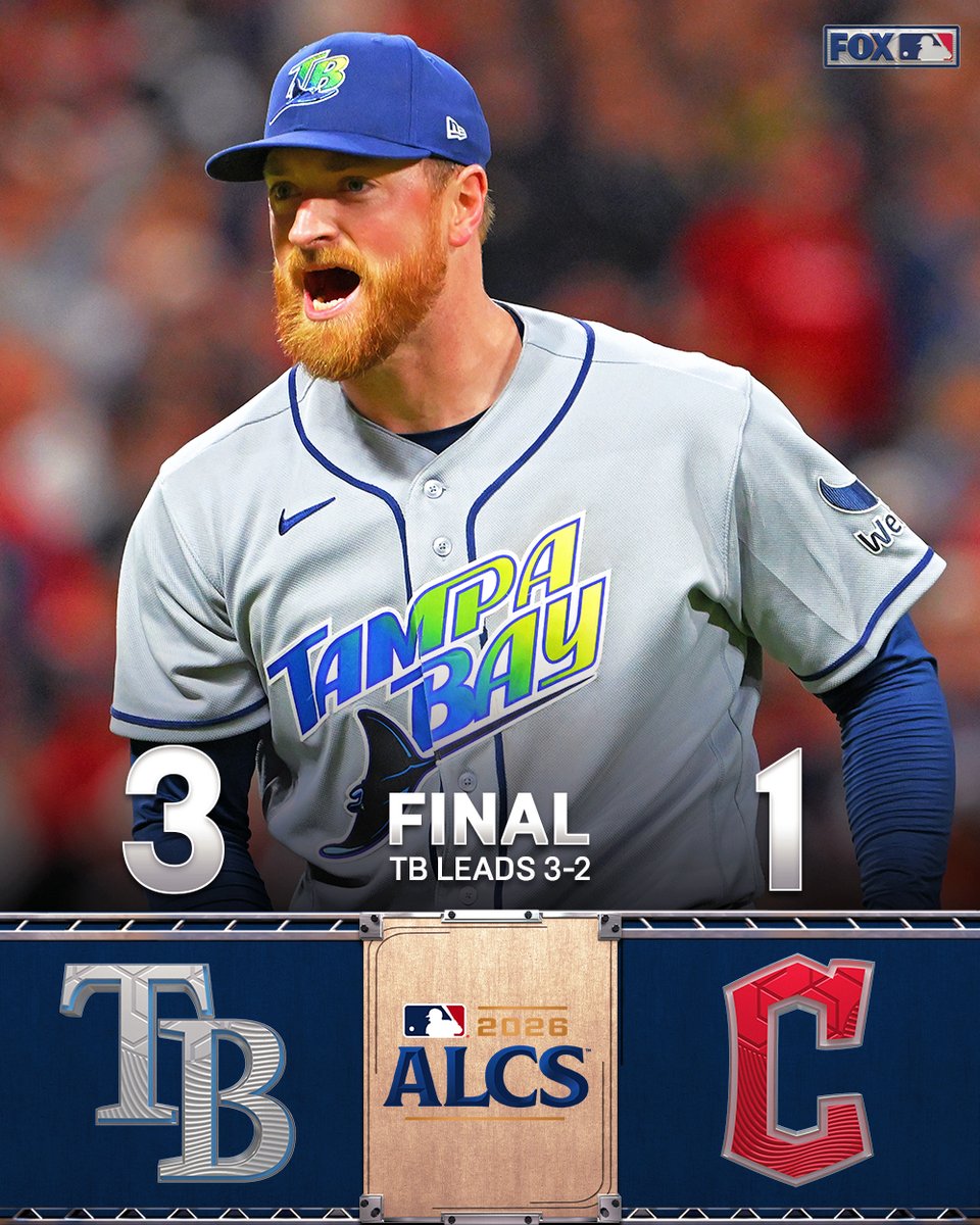 MLBONFOX's tweet photo. The Rays are one win away from going to the World Series! https://t.co/VnAMDtJhRV
