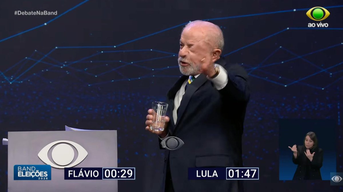 MidiaNINJA's tweet photo. “Você tem acompanhado como está a Argentina? Você continua dizendo que o seu modelo é o modelo do Milei?”

#BandEleicoes2026 #DebateNaBand2026 #LulaVaiVencer https://t.co/MQ3egN4A1e