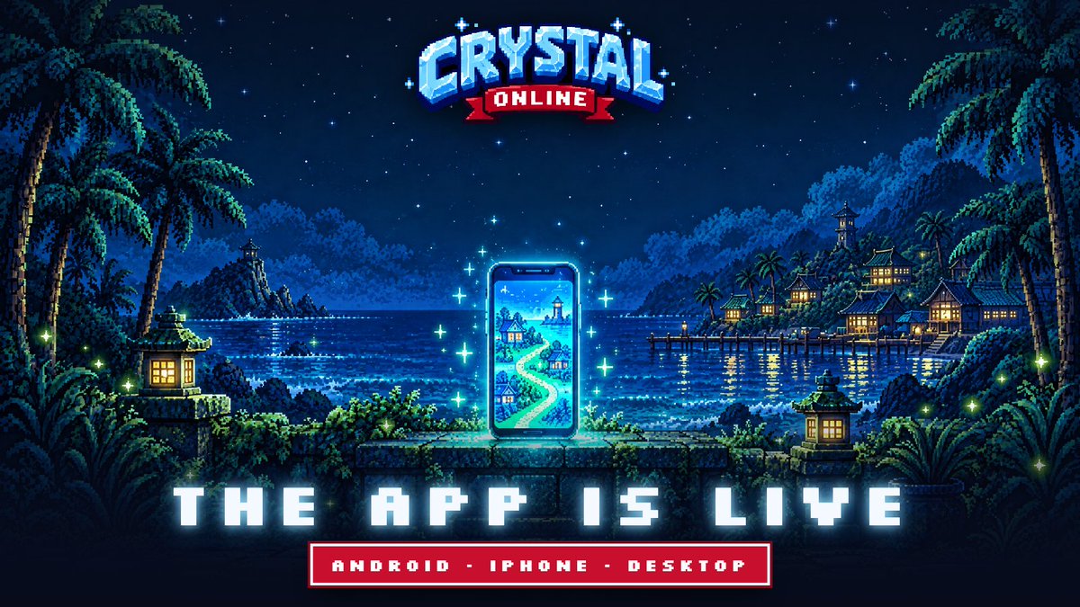 PlayCrystalLive's tweet photo. Crystal Online installs as an app now.

On Android, open https://t.co/GFbCcxc38K in Chrome and tap "Install app". On iPhone, open it in Safari, tap Share, then Add to Home Screen. On desktop, Chrome and Edge install it too.

It opens full screen with its own icon. Crystal, Emerald and Yu-Gi-Oh! are all there, with the on-screen controller sized for your phone.

On a phone, the app is for guest play for now. To play signed in, open the site in Phantom or Solflare. The app has a button that takes you there.

https://t.co/GFbCcxc38K