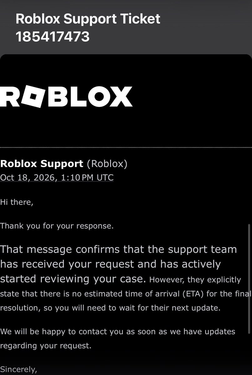 HatedHeavenly's tweet photo. Hello! Day 46 BUT this day I wanna share how I have gotten this (image below) which might help me get unban!
Support tickets. Always try and get support ticket (bug report as such)
Please read the notes! (Sorry if the explanation sucks)
#roblox #EnforcementBan https://t.co/tFeYK3OntS
