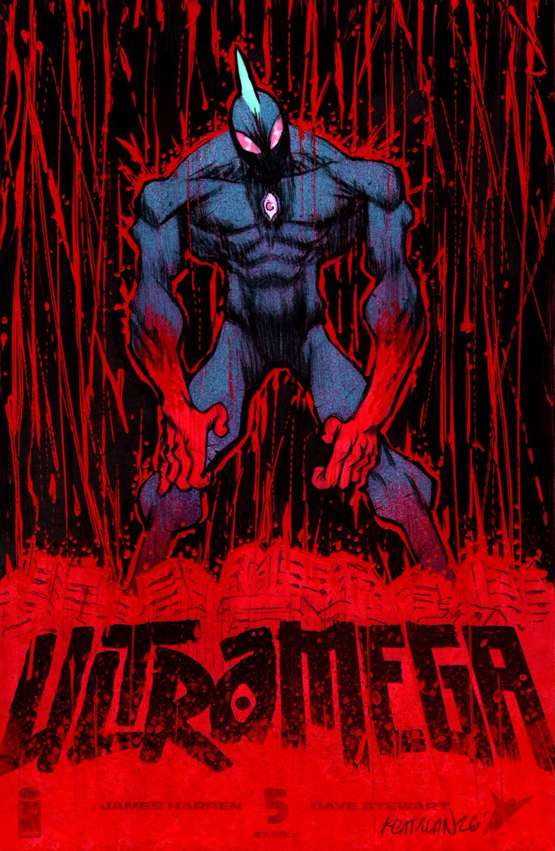 kcatalanart's tweet photo. Ultramega sketch cover commission I did 
Mixed media art : India ink, alcohol markers, color pencils, and airbrush https://t.co/bPTYyJkJSW