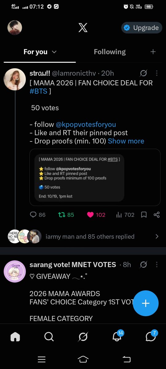 RJin3422Army's tweet photo. @lamronicthv @Kpopvotesforyou For #BTS https://t.co/lNl5PmVGYt