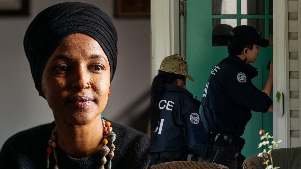 TruePatriotVox's tweet photo. Ilhan Omar’s been missing 18 days. Agents hit the DC house on the 12th, hauled out the passport, the phone, the computers, the notebooks. 

She dropped the “I’m ok. I will not be silenced” line and then disappeared. 

No appearances, no interviews, no district, nothing. 

Husband keeps walking the dog outside like the place is fine. The same one who never shuts up about everything suddenly has nothing to say once the feds show up with a warrant. 

Evil talks until it gets caught. 

This one’s just gone.