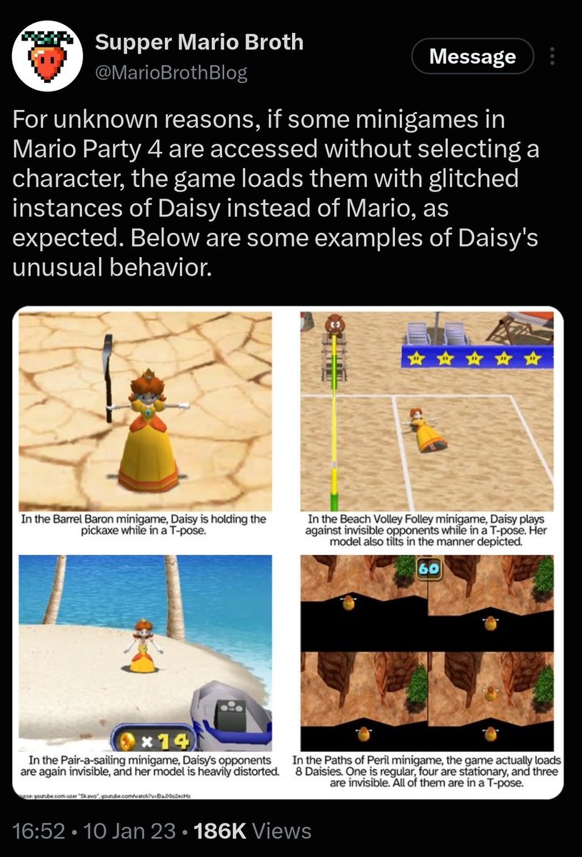 Guplia_'s tweet photo. (1/?) Guys Daisy might not be a Mario character. Maybe she's just Nintendo's test model. https://t.co/XAW8aTosma