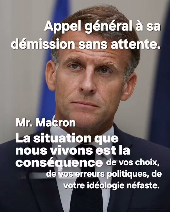 Forhalinton's tweet photo. Vous voulez que Macron démissionne ? Alors faites tourner ce tweet à fond ! 🔁🇫🇷 https://t.co/KTtCmO2GEO