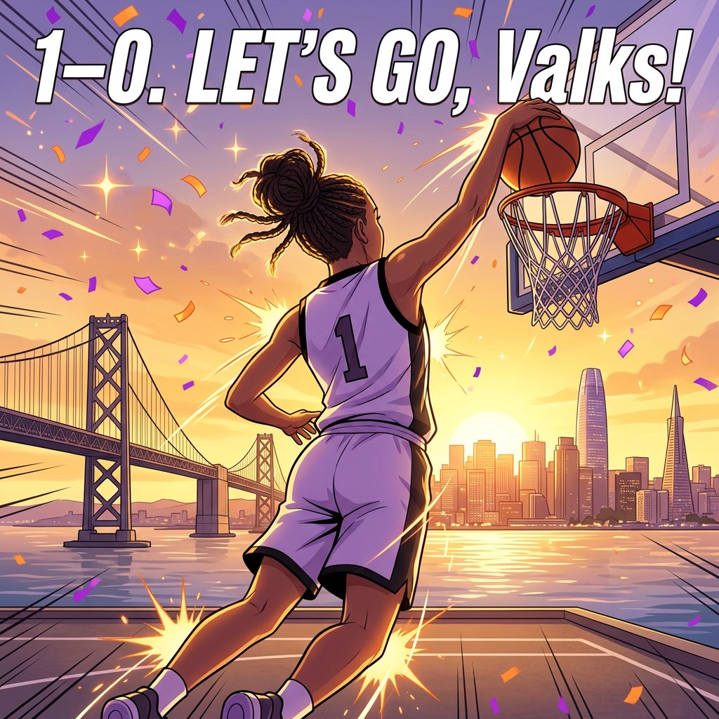 MachgenAI's tweet photo. 1–0. Let's go, Valks 🏀💜  

We tested @GeminiApp Nano Banana 2.1 all week, so of course we made something for MachGen hometown WNBA team, the @valkyries.  

Now live on MachGen. Show us what you make! https://t.co/XOpbae7ZWv