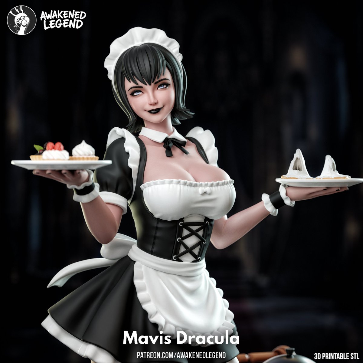 AwakenedLegend0's tweet photo. My maid-inspired version of Mavis from Hotel Transylvania is finally released on patreon! Both the main and alternative versions are included in this release.

The 3D-printable SIL files are now available on Patreon and ready to download!

#MavisDracula https://t.co/e9UxL1cNND