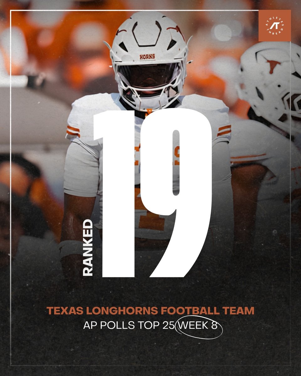 TexasThreadsNIL's tweet photo. No. 19 in the country! 🔥

Texas is No. 19 in this week's AP Top 25. Let's go Texas!

Support the team and Texas with every purchase! https://t.co/E86KBrYM3N

#HookEm #TexasFight #Longhorns https://t.co/aD09yddbEZ