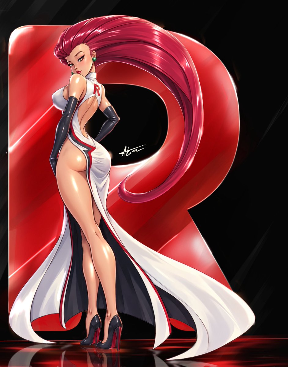 TheArtofAtom's tweet photo. A fully colored Jessie from Pokemon ditching her Team Rocket gear for a new career as an lounge singer. #TeamRocket #AnimeArt #drawing https://t.co/bByTBXiSK1