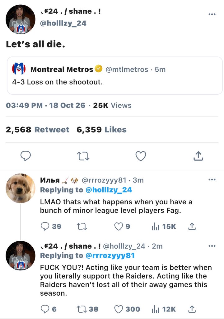 m0ld_eater's tweet photo. #hollanov smau!! shane and ilya are both fan accounts of their respective teams and they have crazy internet beef.. (cw: use of homophobic slurs) https://t.co/jzpaqh8Vbs