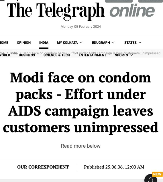 CitizenKamran's tweet photo. In 2006 Modi put his face on condoms.

Unfortunately internet doesn't let you forget these things https://t.co/TWaCJCEydj