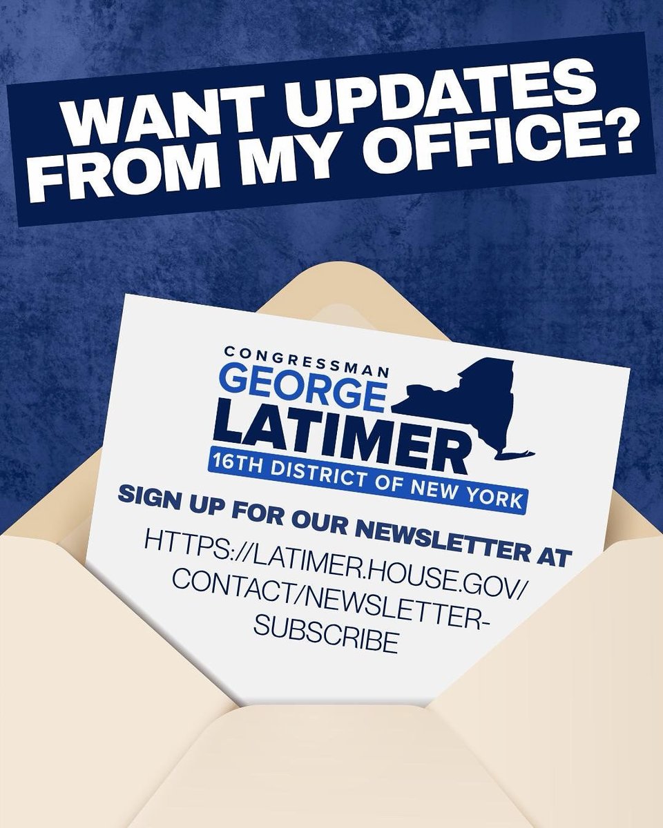 RepGLatimer's tweet photo. Did you know that you can get regular updates from my office in your inbox? Sign up for my newsletter today to stay up to date! Follow this link here - https://t.co/JzHaUqsjjL https://t.co/l31lNEpIx5