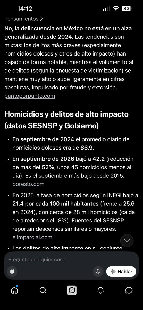 AlfonsoNavarroT's tweet photo. @laura51886 @Hechizero_38 @armentapuebla_ Tú mismo lo dijiste si está a la alza más revisiones debería haber no? 
Tu pides seguridad y como quieres que lo hagan ? A caso eres una estratega 

Ahora de dónde sacas que está a la alza ? 
Al contrario desde que entró la presidenta está mucho mejor 

Puummm! 👇🏼 https://t.co/ICyq4Q1rMR