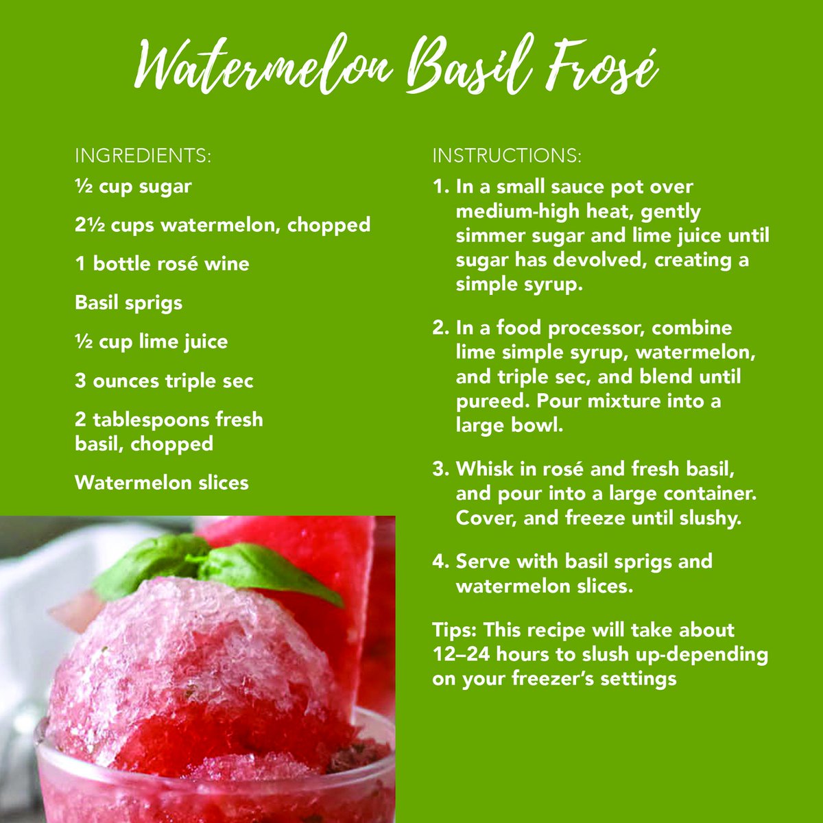 nadidegv's tweet photo. The ultimate summer drink: Watermelon Basil Frosé. Refreshing, vibrant, and perfect for sunny days. https://t.co/pE9qfye7Q1
