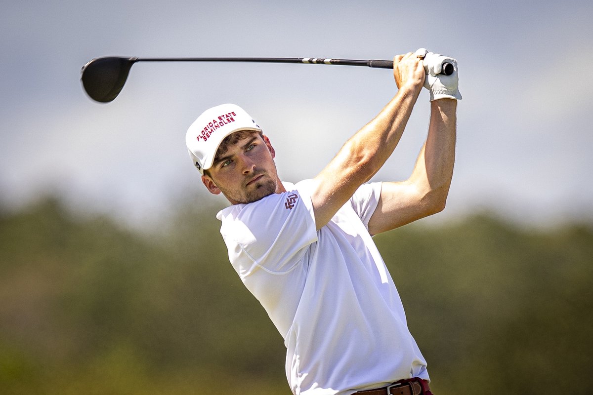 FSUGolf's tweet photo. Three birdies in a row for Jack Whaley pulls him tied for the lead in round 2 at -4

t1. Whaley -4
t35. Coutloff +5
t49. Weaver +7
t57. Edero +8
74. Bock +12

#NoleFamily https://t.co/9PCLD1nckE