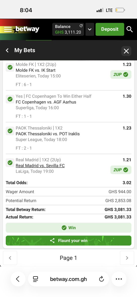 GhanamanTips's tweet photo. Rollover Day 2 Won✅✅

Posting Day 3 at 9pm🔥🔥🔥 https://t.co/vXe0seWAKf