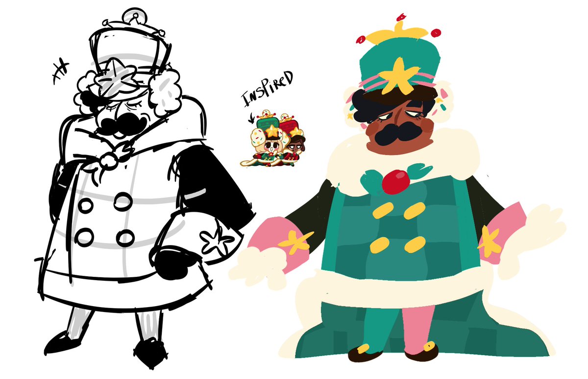 Kshikainbox's tweet photo. i just remembered that one chess choco cookie costume from crob, so i redrew it with oscar. 
that looks so funny😭😭😭

#CookieRun #CROB #Duolingo #fanart #sketch #doodle https://t.co/K0p2g0819p