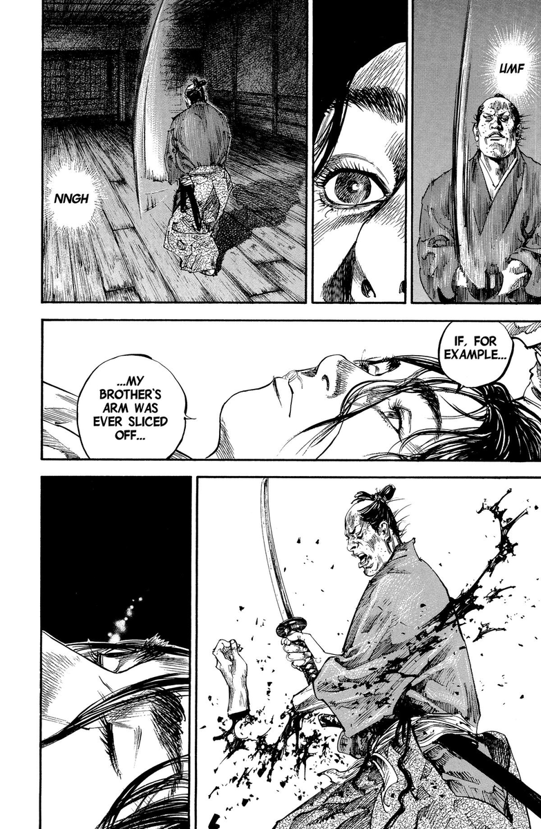 pxcnt55's tweet photo. Yoshioka Seijuro, despite existing as a foil to his brother in the narrative, is still bound to Denshichiro by blood. Their differing methods of coping with responsibility (Seijuro via hedonism and Denshichiro via duty) has not made them forget their brotherly bond. https://t.co/Z2L1pF90FT