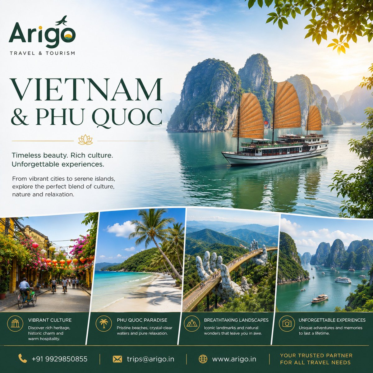 CriistalG's tweet photo. Vietnam &amp; Phu Quoc: where every journey tells a story. From Ha Long Bay and Hoi An to vibrant culture and turquoise beaches, discover ancient traditions, unforgettable scenery, and island serenity. Are you ready to explore? https://t.co/uXMwvdZJ2h