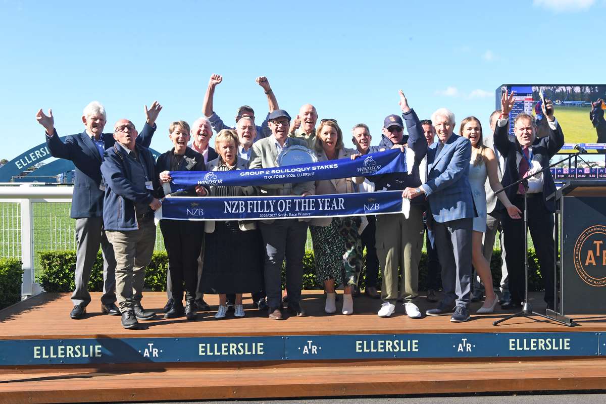 KarakaChat's tweet photo. Asturia (NZ) Announces Arrival in NZB Filly of the Year Series 💥💐

Saturday’s $175,000 Group Two @WindsorParkStud  Soliloquy Stakes (1400m) at @Ellerslie_Races  was the first appearance by #Asturia (NZ) (Almanzor) in the 2026-27 NZB Filly of the Year Series, and the Te Akau Racing  up-and-comer stamped herself as a major contender for the title. 🏆

The Soliloquy was the second win of a three-start career for Asturia, who was bought by Sir David Ellis for $135,000 from the Book 1 draft of @LandsdownePark  at Karaka 2025. She has already turned that into $176,125 in stakes.

“She’s a really exciting filly and I can’t thank the team enough at home. Michael (McNab) and Opie (Bosson) have done a lot of work with her, and she keeps going from strength to strength.

“I really liked how she raced today. She settled, got on the back of the right horse, tracked into it well, and it was great to see her quicken like that.

Asturia’s Soliloquy Stakes heroics earned her 8 points in the NZB Filly of the Year Series, which put her straight into the lead. Liguria picked up 4 points with her second placing, which lifts her total to 7 and puts her in second place.

#Hawea (Hellbent) and #Pounce (NZ) (Almanzor) share third place with 6 points each, followed by Saturday’s third placegetter #Fiamma (NZ) (Pinatubo) with 2. #DashingDixie (NZ) (Alabama Express) and #DreamRoca (NZ) (El Roca) have 1.5 points apiece.

But everything can change in the fourth leg of the series, the 1000 Guineas. Not only does the prestigious classic carry a stake of $600,000, it is also worth 12 NZB Filly of the Year Series points to the winner, with 7 for second and 3.5 for third. 🏇

Read the full story here 👉🏻📰:  https://t.co/z3o41dFvZ8
