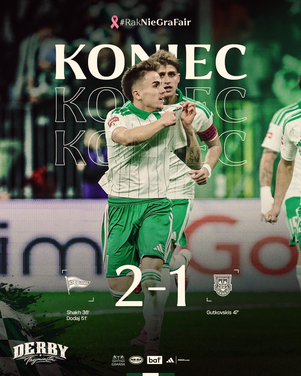LechiaGdanskSA's tweet photo. Derby są NASZE! ⚪️🟢 #LGDARK https://t.co/RSSsz1HRPX