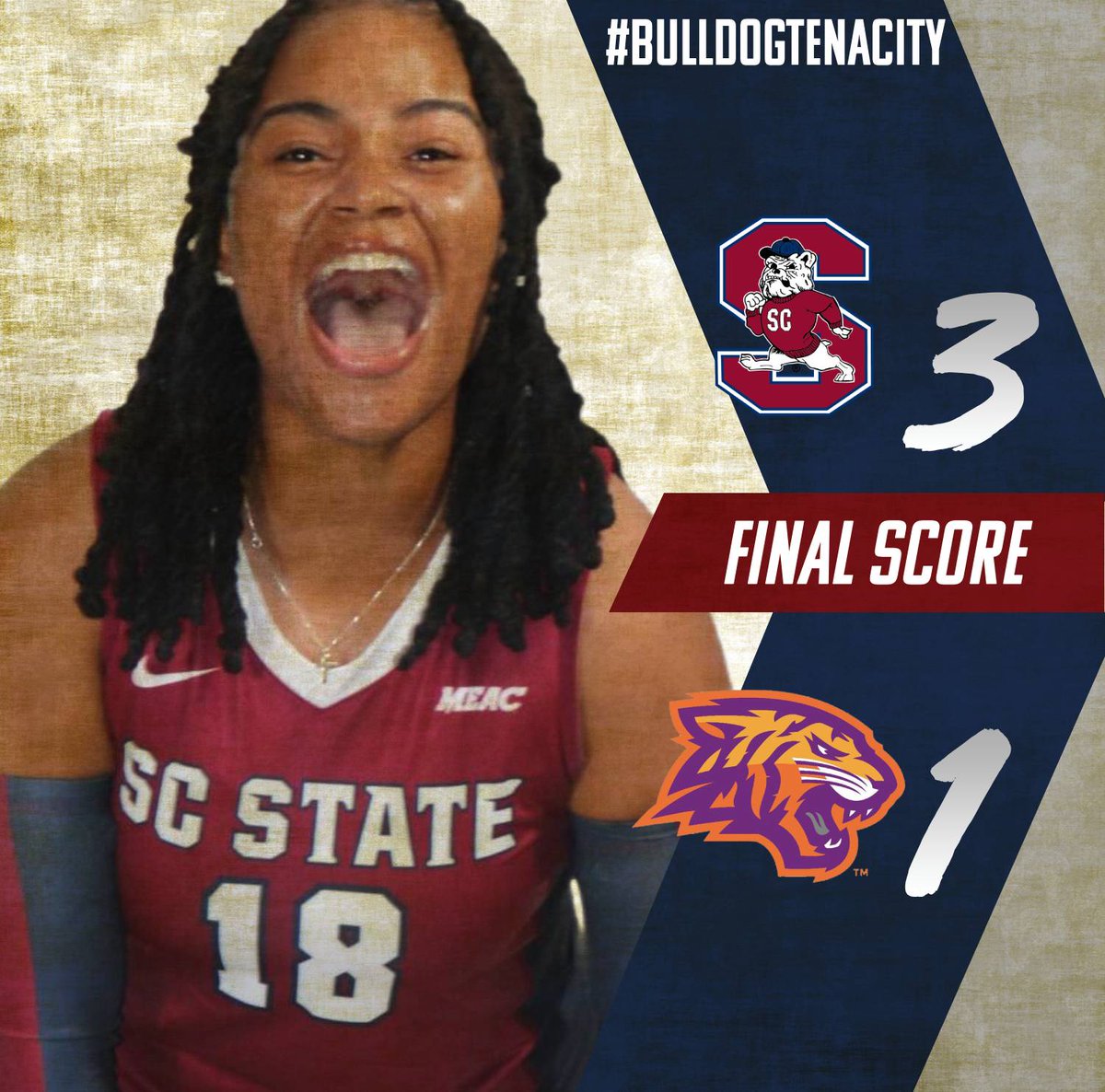 StateSc95741's tweet photo. 🏐 LADY BULLDOGS WIN! | FINAL SCORE 🔥🐶

SC STATE 3, EDWARD WATERS 1

ORANGEBURG, S.C. — The South Carolina State women's volleyball team defended its home court Sunday, defeating Edward Waters 3-1 inside Dukes Gymnasium in nonconference action. https://t.co/A2bLw5baHw