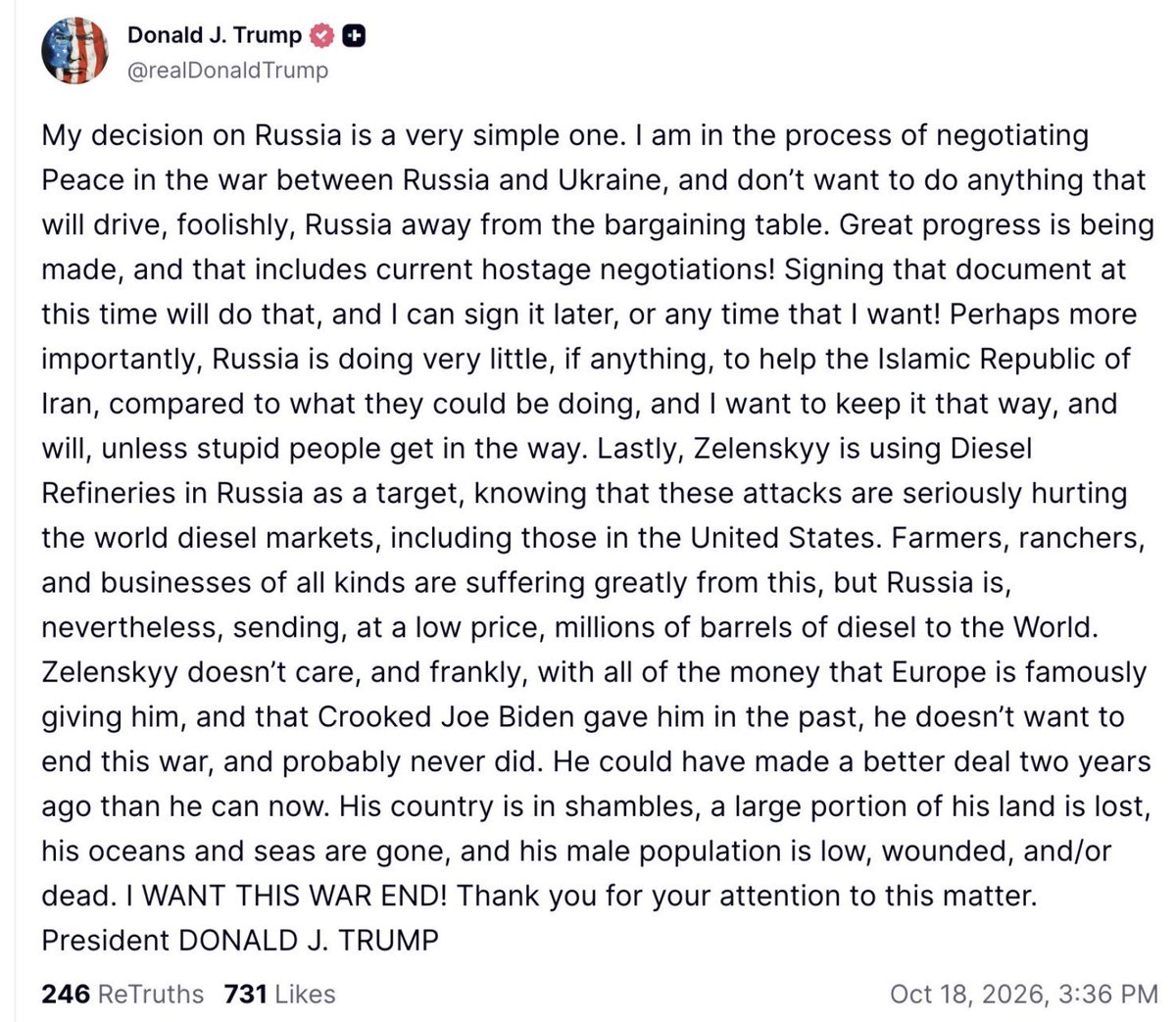 alexmassie's tweet photo. It is now quite obvious that Trump wants Ukraine to lose the war for its survival and, consequently, that he wants Russia to win. https://t.co/mWjSn8vOXu