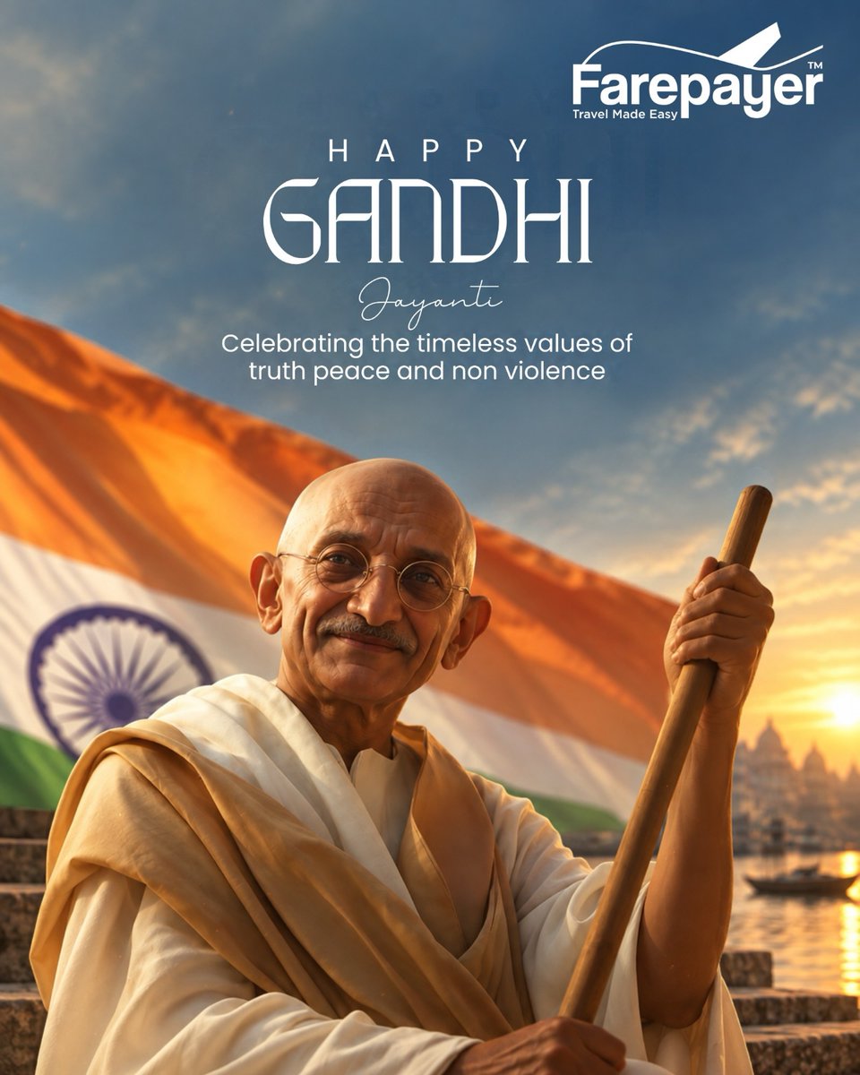 KarlaSkate99's tweet photo. Be the change you wish to see in the world. This Gandhi Jayanti, let us honour Mahatma Gandhi’s values of truth, peace, simplicity, and non-violence. Wishing everyone a peaceful and meaningful Gandhi Jayanti. https://t.co/hNe7B77mug