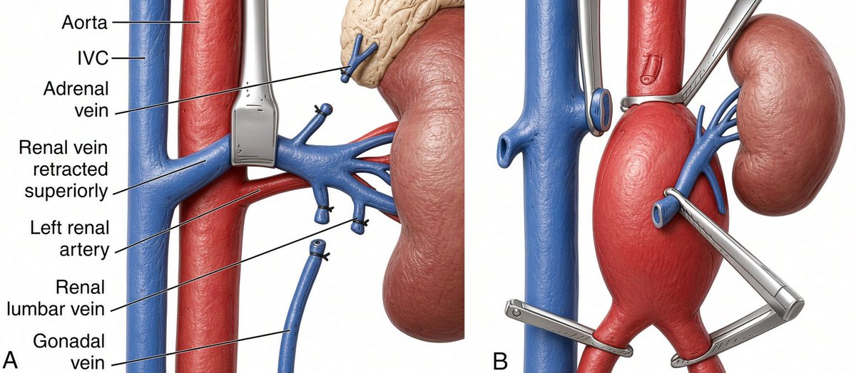 PipeCabreraV's tweet photo. Infrarenal AAA hostile short neck! Tips for improving exposure and aortic neck vascular control: traction of the left renal vein with section of the left gonadal vein 🆚 section of the left renal vein preserving the left gonadal vein! @SWexner @pferrada1 @TomVargheseJr @BJSAcademy @juliomayol @CiruAndes2 @AmJSurgery