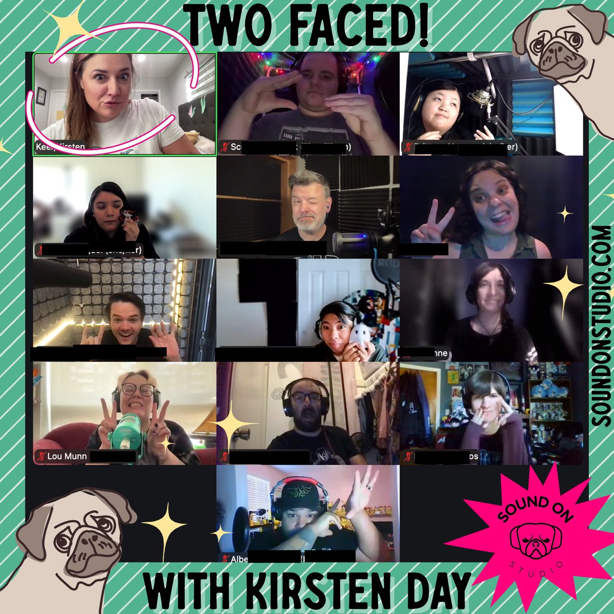 SoundOnStudio's tweet photo. Thanks to the BRILLIANT actors who joined us today for TWO FACED with the one and only @KeerKeer! You all were incredible (and RUDE?!) and we can’t wait to see what’s next for you! 😈👿🎉 #keepgoing #takeclass https://t.co/AZflGDYF4l