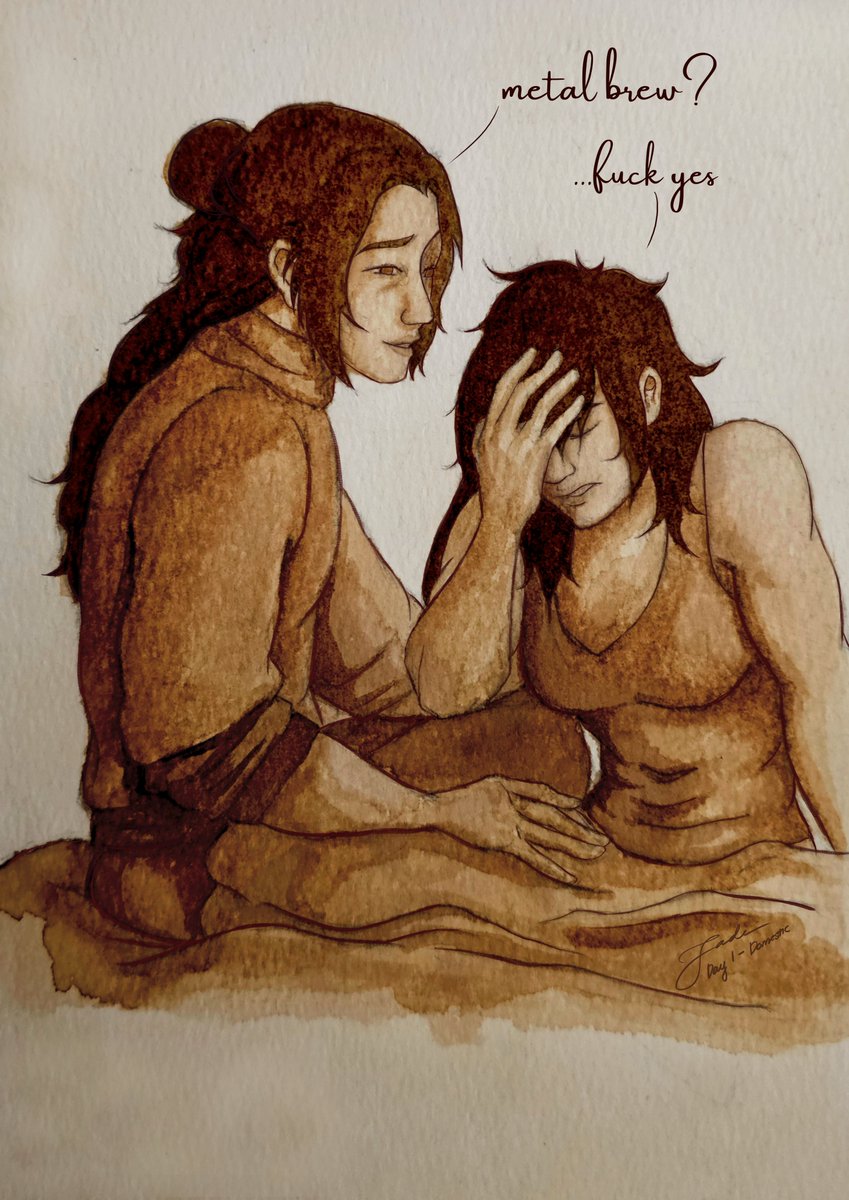 jadesunglasses's tweet photo. #ZutophWeek2026 Day 1: Domestic

Sometimes Toph just needed an extra kick in the morning, which is why Zuko always made sure to keep a batch of her special brew on hand.

(There’s a reason Iroh named his strongest brew on the Jasmine Dragon’s menu after her.)

#zutoph #toko https://t.co/NAmKukXjST