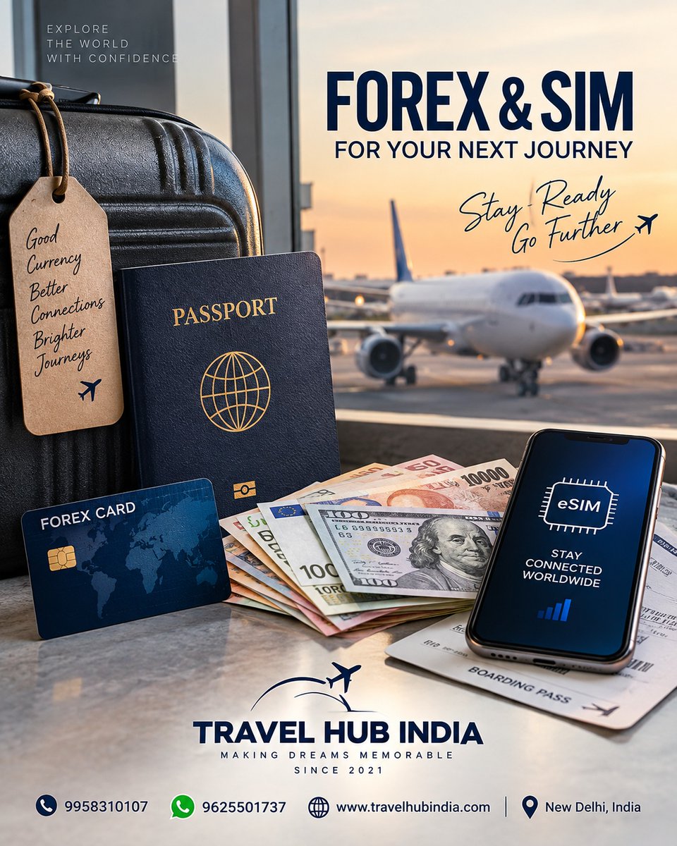mi_ucha's tweet photo. Travel abroad prepared with Foreign Currency and International SIM/eSIM solutions from Travel Hub India. Good Currency. Better Connections. Brighter Journeys. Call: 9958310107
WhatsApp: 9625501737
New Delhi, India https://t.co/igPQ7O7ZaY
