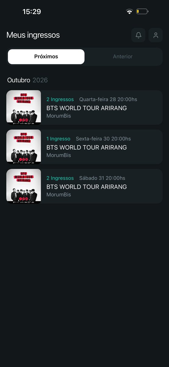valentinamyer1's tweet photo. Vendendo 4 ingressos para o BTS ARIRANG 🇧🇷💜

📅 Sábado, 30,,31 de outubro de 2026
📍 Estádio do Morumbi, São Paulo, Brasil

Mudança de planos. Estou pedindo apenas o que paguei. Sou ARMY, não revendedora!

Me chama na DM se tiver interesse. 💜

#BTS #BTS_ARIRANG #ARMY https://t.co/0v7EuuUpjB