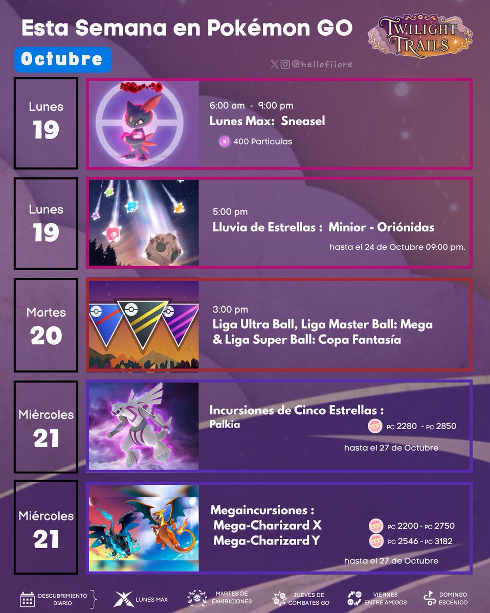 hellofiiore's tweet photo. Qué  es lo que viene esta semana para Pokémon GO ?!

Aquí te dejo el resumen! 👇🏻👇🏻👇🏻👇🏻👇🏻

#PokémonGO  #pokémongo #pokemongoapp https://t.co/nstHiWG0rv