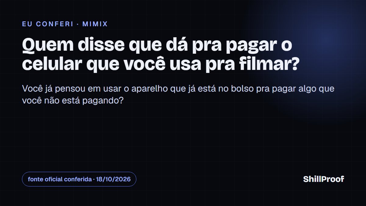 Shillproof's tweet photo. Quem disse que dá pra pagar o celular que você usa pra filmar?

Você já pensou em usar o aparelho que já está no bolso pra pagar algo que você não está pagando? https://t.co/RH2CmCtTfk