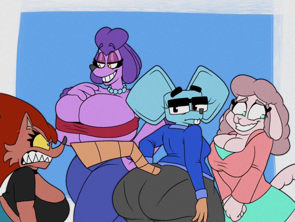 ArtsyFartsy_18's tweet photo. Fanart of Clara Soffer, Cindy Muroid, Penelope De Caniche &amp; Amelia Hedge!!

(Character belong to @lewdbunboi)

~Can’t wait to see Sheepish with these Lovely girls https://t.co/eRyjrtuIGq