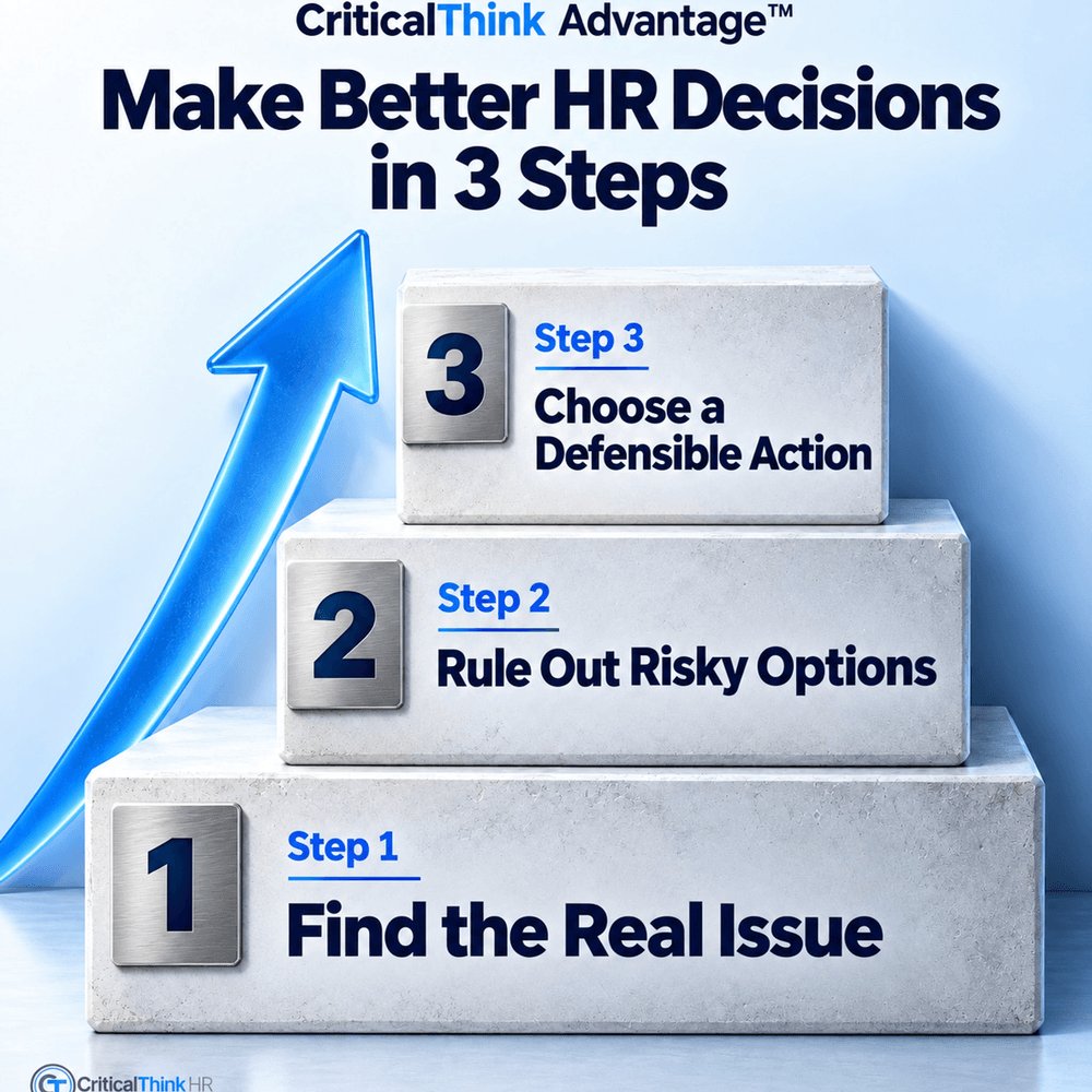 CriticalThinkHR's tweet photo. Two SHRM answers can both sound professional. The exam still asks for the most effective action. A score shows the miss; it may not show the decision pattern causing it. The video breaks down the pattern to train. #SHRMCP #SHRMSCP https://t.co/gajwFMKFKM