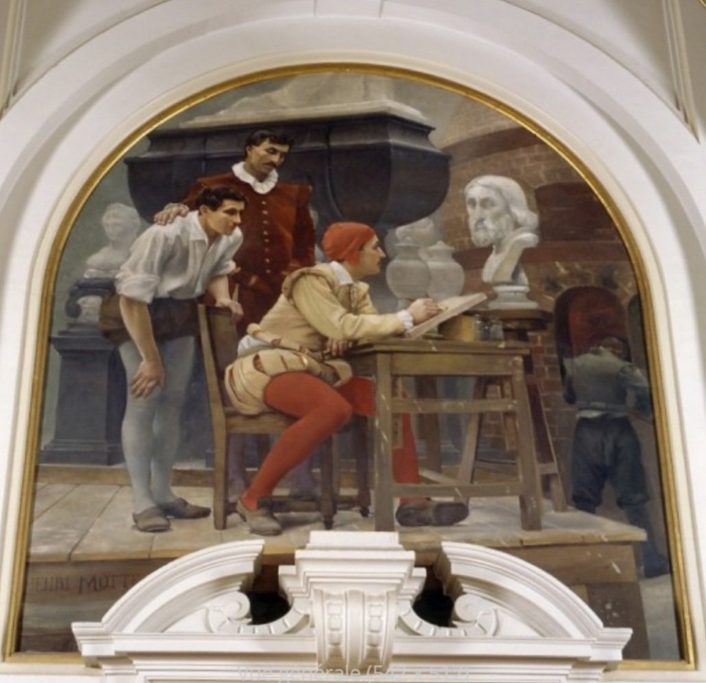 fre2bis's tweet photo. Grâce à @F3Limousin, on a des nouvelles (mitigées) de "l'atelier de Léonard Limosin" d'Henri Paul-Motte (je remets aussi son état d'avant pour mémoire) dans l'hôtel de ville de Limoges. https://t.co/AlM3GG14FQ
