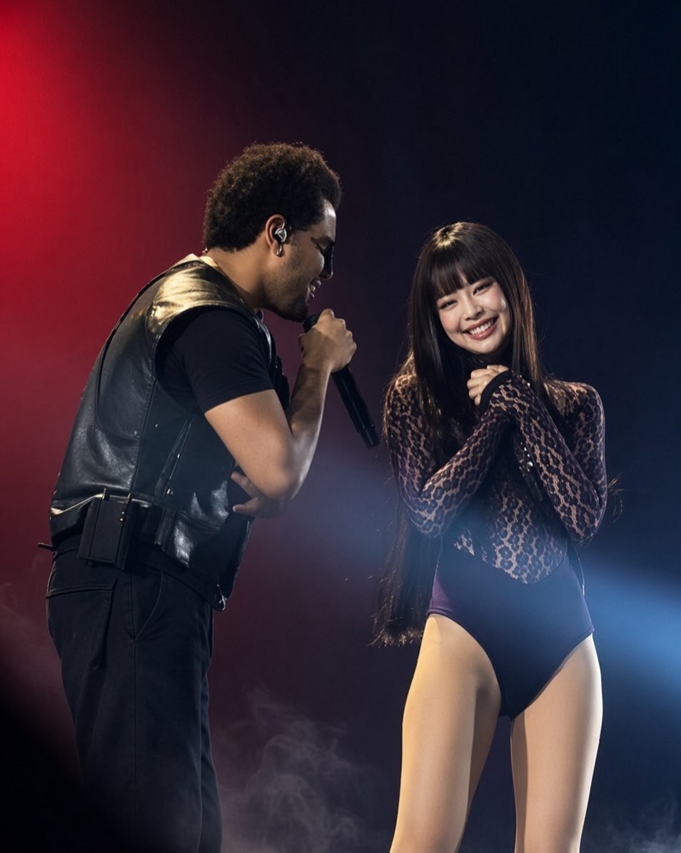 NewsWeeknd's tweet photo. The Weeknd, Jennie and Lily-Rose Depp’s “One Of The Girls” charts in Spotify’s Global top 50 chart for 4 different years. 

2023, 2024, 2025 &amp; 2026. https://t.co/ZzrbosYQlR