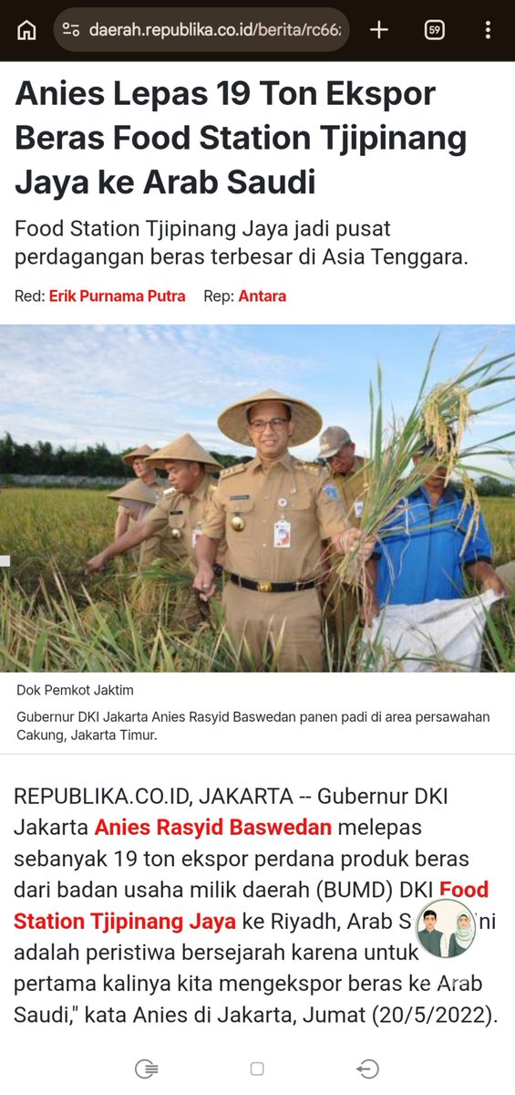 KopiHitam_Bdg's tweet photo. @creepto2023 @tham878 @jokowi @aniesbaswedan Wkwkwkwk... Takut ente..

Masa menunjukan prestasi yg katanya imam Mahdi ga berani tunjukkan.. 😭🤣

Mungkin malu..  
Seperti ini.. bangga bisa export beras 19 ton.. padahal sragen export 1000 ton diem2 aja hahahhaha.. https://t.co/3qvb4eh3Bo