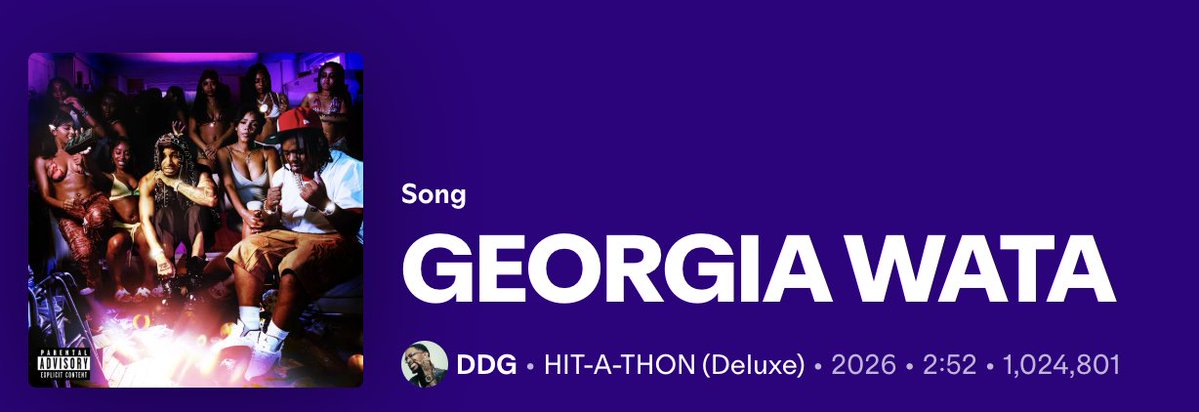 ventureki's tweet photo. 🚨 #GEORGIAWATA with @PontiacMadeDDG @OfficialRealB and @BenDaDonnn HAS HIT 1 MILLION STREAMS ON @Spotify! 🔥

The music video drops TOMORROW, MONDAY, 10/19! 🎬 Y’all better be ready! LET'S HIT 1 MILLION VIEWS IN 24 HOURS! WE LIKE DAT! #DDG #HITATHONDELUXE https://t.co/Z12zRqjfBN