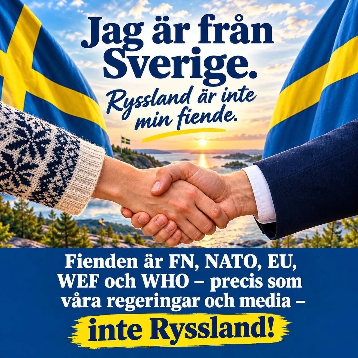 RolandXSweden's tweet photo. Ryssland är inte min fiende. https://t.co/RGePDCn9o9