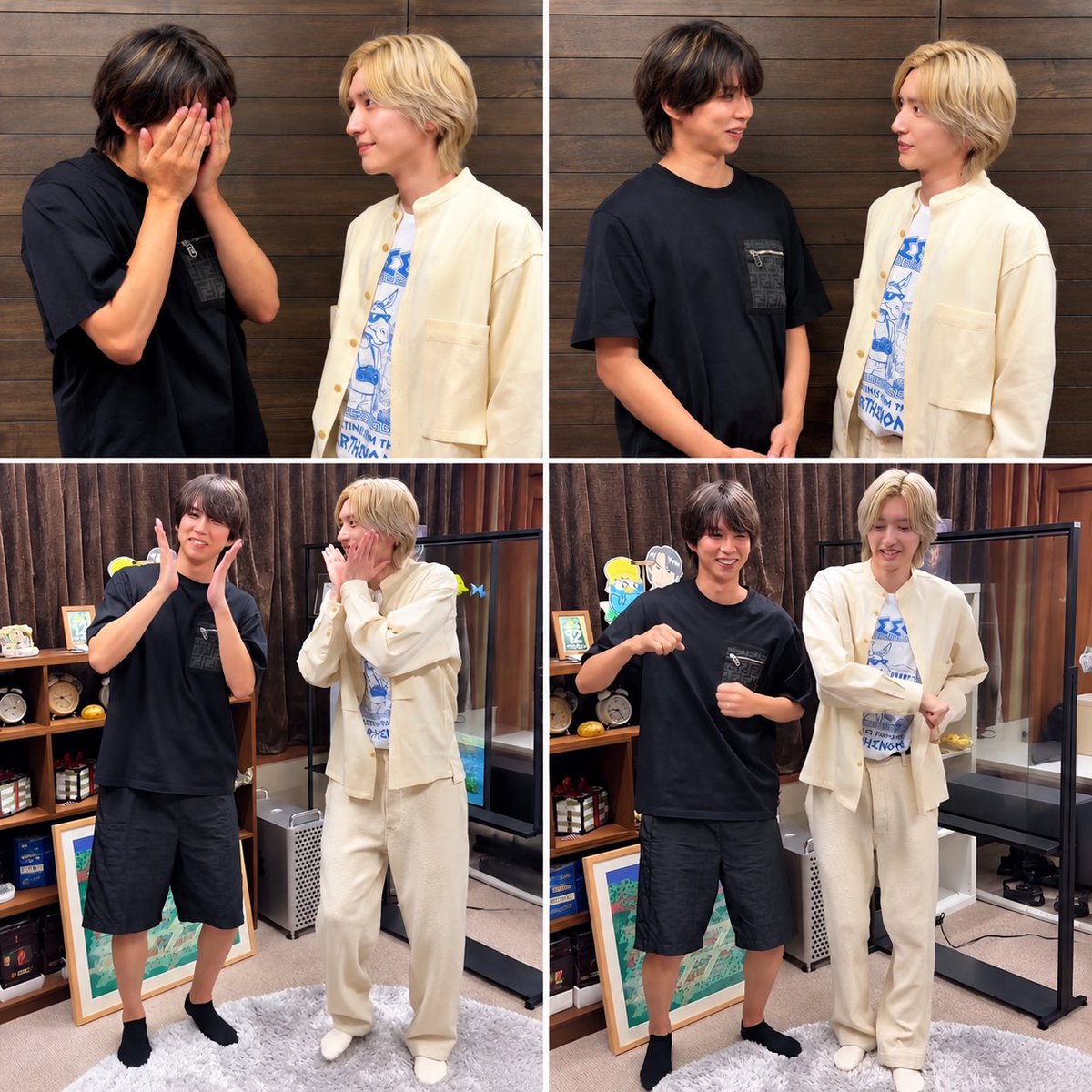 ksp0cy's tweet photo. 【閲覧注意】YouTube撮影にて

はじめしゃちょー　186cm

道枝駿佑　180cm

靴下でこの身長差おかしいw https://t.co/AfxOgRybTS