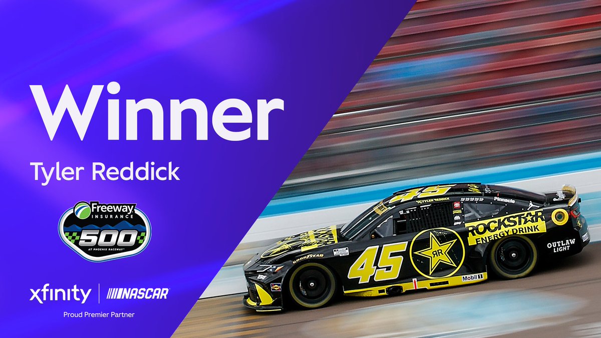 XfinityRacing's tweet photo. Reddick is a Rockstar!

@TylerReddick gets his NASCAR Cup Series-leading 6th win of 2026! https://t.co/tcqHBmrgzR